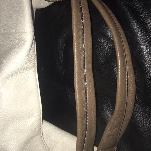 FURLA - White and Brown Leather Hobo Bag - Picture 7 of 9